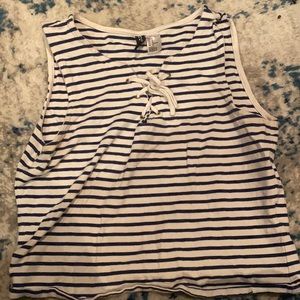 H&M CROPPED LACE UP TANK